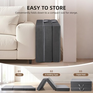 접이식 퀸 사이즈 압력 완화 보온 거위털 매트리스 라쉬 매트리스 토퍼 곡선형 오리털 및 거위털 매트리스 토퍼 - Product Image 5