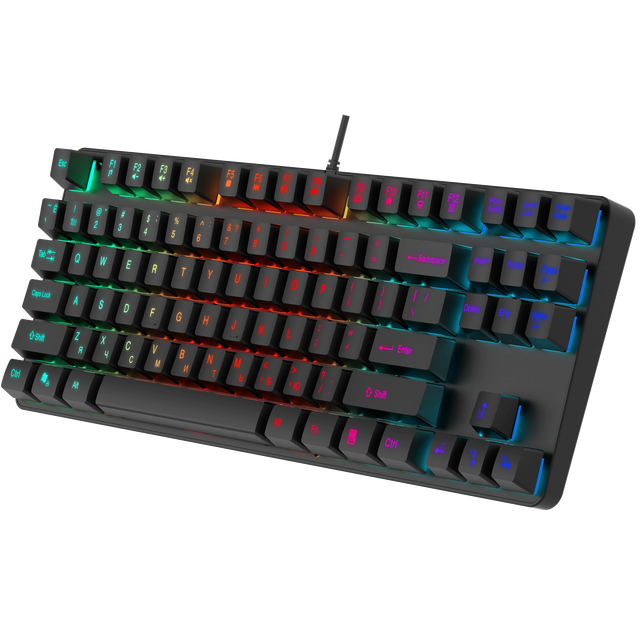 Factory Wholesale Custom 87-Key Wired Blue Switch Gaming Mechanical Keyboard 75% Wired USB New Product