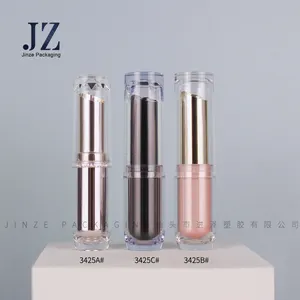 Jinze Factory Custom Clear Outside Bevel Lipstick Container A-Shell trasparente Rose Gold Lip Stick Lip Balm Tube