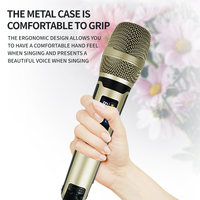 Micrófono Dinámico Inalámbrico UHF Profesional de Mano, con Cancelación de Ruido, Batería de Litio Recargable, Sistema de Karaoke Todo en Uno
