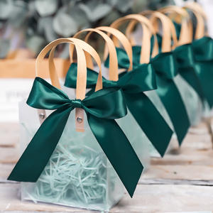 Emballage cosmétique en plastique PP avec logo personnalisé sac fourre-tout transparent réutilisable en PVC avec ruban cadeau - Product Image 5