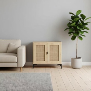 Armoire de rangement en bois à <span class=keywords><strong>2</strong></span> <span class=keywords><strong>portes</strong></span> en rotin moderne, <span class=keywords><strong>buffet</strong></span> de style bohème pour salon et chambre - Product Image 5