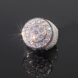 Anillo de Hombre al por Mayor Estilo Hip Hop, Oro de 14K y 18K, Moissanita VVS, Anillo Cubano con Diamantes de Plata S925 - Product Image 1