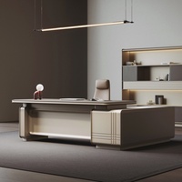 Escritorio Ejecutivo Moderno en Forma de L, Muebles de Oficina de Madera MDF, Duradero, Ergonómico, con Cajones, Resistente al Agua, para Villa