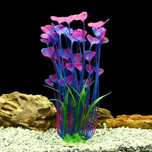 Großhandel Aquarium Dekoration Wasser zubehör Unterwasser Kunststoff Künstliche Aquarium Pflanze Weich