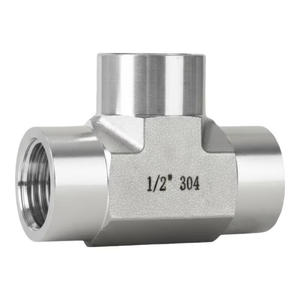 ข้อต่อทีสเตนเลสสตีล 1/2 นิ้ว 304 ไดฟอร์จ พร้อมเกลียวในสำหรับต่อท่อ - Product Image 3