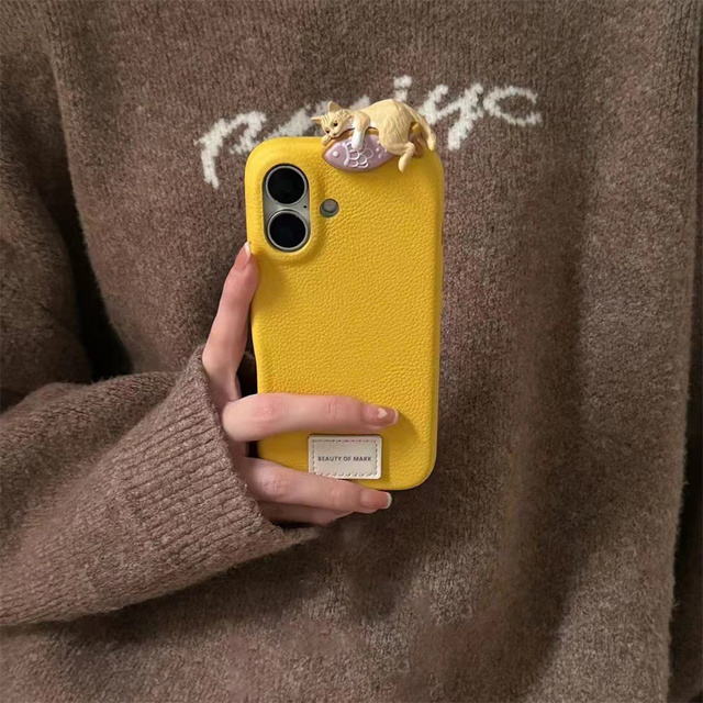 Korean Japanese Fashion Kawaii Cat Cartoon Phone Case for iPhone 16 15 14 13 12 Pro Max Protective Cute Mobile Covers for Girls
