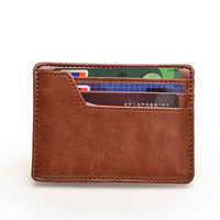 Portefeuille de porte-cartes antivol en cuir PU pour hommes d'affaires Slim personnalisé Billeteras Hombre Carteras De Hombre