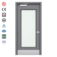 Porte coupe-feu en acier 30 minutes pour bâtiment commercial, porte affleurante avec panneau Vison personnalisable et résistant au feu