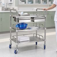 Chariot de traitement hospitalier en acier inoxydable, chariot médical mobile, organisateur d'instruments pour les salles de soins et les cliniques