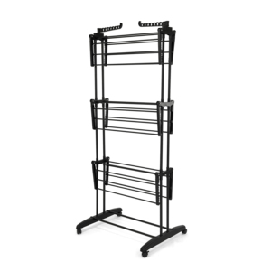3Tier Máy sấy quần áo giá với 2 cánh may móc có thể gập lại sấy quần áo giá lăn với bánh dễ dàng để di chuyển - Product Image 4