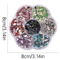 Nouvelle résine arc creux perle pentagramme maquillage des yeux papillon ongles accessoires 7-grille fleur de prunier boîtes ongles breloques