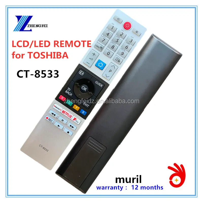 ZF Yüksek Kalite 42 keys CT-8533 LCD/LED TV Uzaktan Kumanda ile TOSHIBA için NETFLIX Rakuten TV fonksiyonu