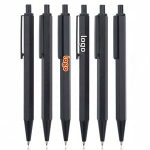 Fashion Delicate Hexagonal Ballpoint <b>Pen</b> Aluminum Pole Press Push Custom Logo Promotional Gift Blue/Black Ink Office School Use - Product Image 1