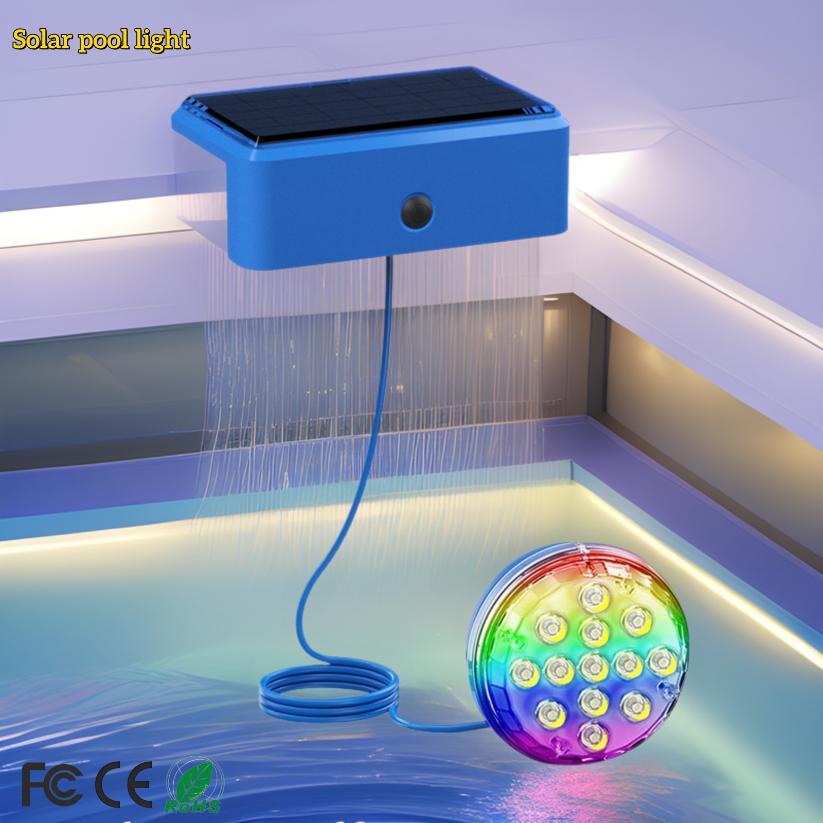 OTHC 1831 Waterproof LED Solar Pool Lights with Remote Changeable Colors for Outdoor Swimming Pool Premium Solar LED Light