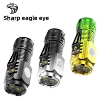 YX-D2-01 Senter Monster Tiga Mata Ultra-Terang Mini Strobe Magnet Kuat Dapat Diisi Ulang 5W Lampu Darurat Bentuk Pena