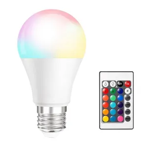 Ampoules RGB intelligentes led E27, couleur changeante, avec télécommande, vente en gros, 220V, lot de 50 pièces