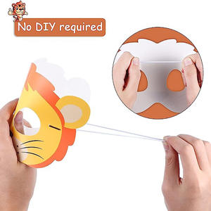 ชุดหน้ากากรูปสัตว์อุปกรณ์กระดาษพลาสติกสำหรับใช้ในงานปาร์ตี้ชุดปาร์ตี้งานวันเกิดสำหรับสวนสัตว์บ้านไร่ซาฟารีป่าธีมป่าปาร์ตี้วันฮาโลวีน - Product Image 3