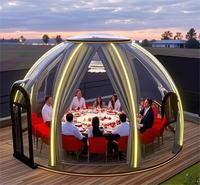 Maisons conteneurs modernes pour camping en plein air, maison à bulles en verre PVC, tente dôme en polycarbonate de 4 m pour événements