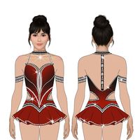 Justaucorps de gymnastique dégradé violet avec strass et brassards Design étincelant pour femme Compétition professionnelle