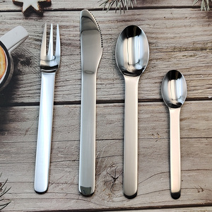 Juego de cubiertos de acero inoxidable para restaurantes y hoteles, cubiertos de plata con cuchillo, tenedor, cuchara, para bodas y fiestas - Product Image 1