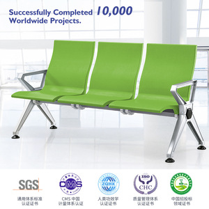 Sillas de espera Yijiahao de 1, 2, 3, 4 y 5 plazas, de poliuretano azul con reposabrazos, para uso en aeropuertos, estaciones de tren y hospitales. - Product Image 5