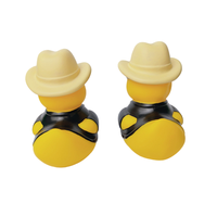 Jouets de bain en caoutchouc personnalisés pour enfants, jouets de bain en forme de canard, imprimés avec des motifs exclusifs