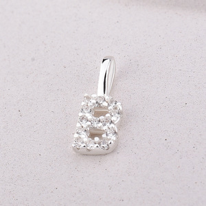 <span class=keywords><strong>Simple</strong></span> Zircon Letter 26 English Pendant Accesorio 925 Sterling Silver Charms Para Hombres Mujeres - Product Image 4