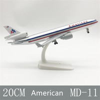 Cadeaux promotionnels chauds de Chine : Modèle d'avion MD-11 en alliage de 20 cm avec impression personnalisée