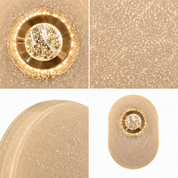 Applique murale LED annulaire en aluminium à feuille d'or scintillante 8W, intensité variable 3 CCT, Ra90 élevé, pour la décoration de villas de luxe
