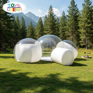 Tente <span class=keywords><strong>bulle</strong></span> <span class=keywords><strong>transparente</strong></span> gonflable en PVC personnalisée pour hôtel, 2 chambres, idéale pour le camping en plein air - Product Image 1