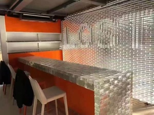 Vente en gros Bloc de <span class=keywords><strong>verre</strong></span> lisse personnalisé <span class=keywords><strong>Brique</strong></span> de <span class=keywords><strong>verre</strong></span> transparente cristalline pour entrée chambre cuisine salon cloison murale - Product Image 2