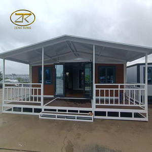 豪华便携式厕所中国大20英尺工业预制别墅小房子，带阳台和客厅 - Product Image 1