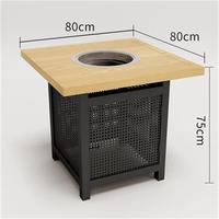 Juego de mesa y sillas barbacoa olla caliente sin humo muebles asados ligeros de lujo