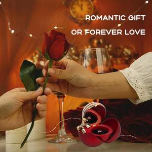 Caja de Anillos de Compromiso con Doble Sorpresa y Rosa Eterna, Caja de Anillos de Joyería con Lazo Novedoso para Boda, Caja de Regalo de Anillos para el Día de San Valentín - Product Image 4