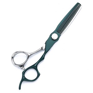 Juego de Tijeras de Peluquería VG10 Verdes Premium, Tijeras Profesionales para Barbería, Tijeras para Cortar y Entresacar Cabello, Suministros de Acero Inoxidable para Salón de Belleza - Product Image 6