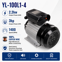 Moteur asynchrone monophasé fiable à faibles vibrations YL-100L1-4 2,2 kW 3 CV 1400 tr/min avec bobinage 100 % cuivre et boîtier en aluminium