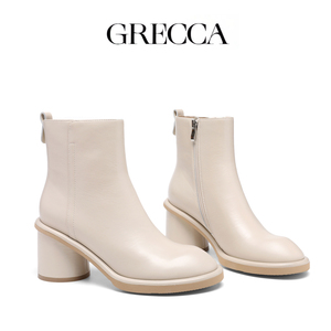 Primavera, verano, otoño, invierno, niña, dama, traje, tipo abultamiento, bota con tobillo, blanco y negro, botas de suela dura - Product Image 3