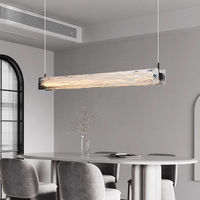L120 * W10cm lustre en verre dépoli luxe sable mouvant abat-jour en verre adapté pour Bar Salle à manger Salon Hôtel