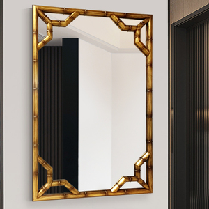 Minimalistic <strong>Wall</strong> <strong>Mirror</strong> Abstract Golden Classical <strong>Large</strong> Decorative <strong>Mirror</strong> - Product Image 3