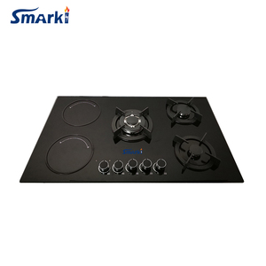 Vidrio superior de 90cm de ancho, 4 de <span class=keywords><strong>gas</strong></span>, 1 <span class=keywords><strong>estufa</strong></span> <span class=keywords><strong>eléctrica</strong></span> híbrida, 1 cocina combinada, SGE59002 - Product Image 6
