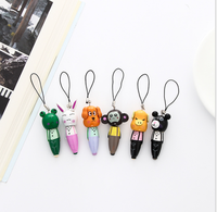 Mini Niedlichen Cartoon Tier Holz Anhänger Ball Punkt Stift kurzen stift handy kette gelegentliche Party für kinder party geschenke stifte