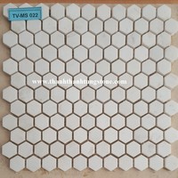 Motif de chemin de jardin en mosaïque de marbre blanc, décoration de luxe pour votre construction du Vietnam, pierre naturelle 100%