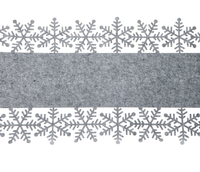 Chemin de table en feutre rouge de Noël de 120 cm avec bordure à motif flocon de neige, accessoires de table de Noël pour salle à manger