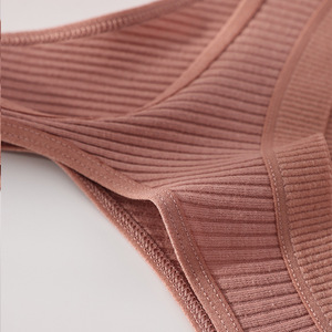 Culottes de bikini côtelées <span class=keywords><strong>sexy</strong></span> transfrontalières en maille respirante pour femmes, style européen et américain, sous-vêtements sportifs taille basse en coton - Product Image 3