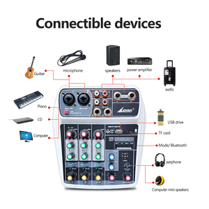 Mezclador <span class=keywords><strong>de</strong></span> audio <span class=keywords><strong>de</strong></span> 4 canales al por mayor con USB MP3 mejor mezclador <span class=keywords><strong>de</strong></span> audio pequeño <span class=keywords><strong>para</strong></span> aula consola <span class=keywords><strong>de</strong></span> mezcla <span class=keywords><strong>de</strong></span> estudio - Product Image 2