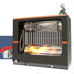 Chaudière à vapeur à biomasse à alimentation automatique de copeaux de bois, générateur de vapeur horizontal à deux passages, chaudière multi-combustibles bois et granulés - Product Image 1