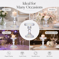 Porte-bougie en cristal irisé fait main, écologique, avec socle taillé en diamant, centre de table pour mariages, décoration intérieure et événements