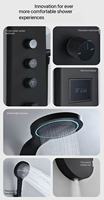 Colonne de douche murale intelligente multifonctionnelle en acier inoxydable avec robinets thermostatiques LED et jets de pluie et de massage