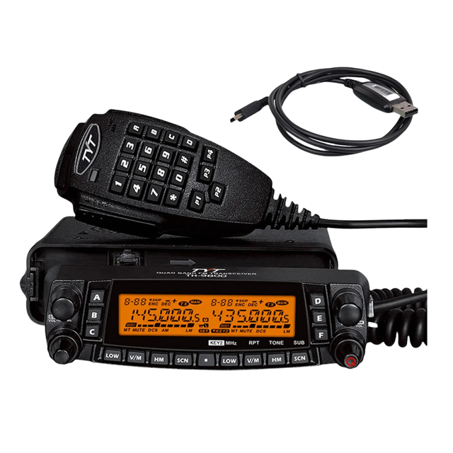 TYT TH-9800 Plus Quad Band Car Radio Station 50W Transceiver TH9800 VHF UHF Mobile Radio Walkie Talkie With Cable
